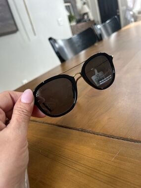 NWT AEO Black Sunglasses with Gold Bridge